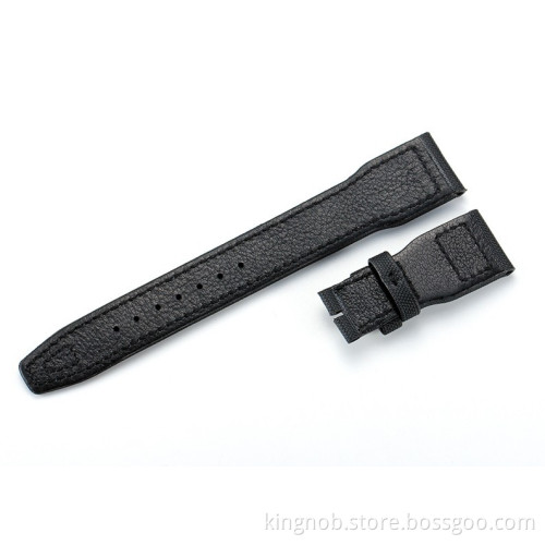 IW-15 Good Quality Handmade Black leather watch with steel buckle